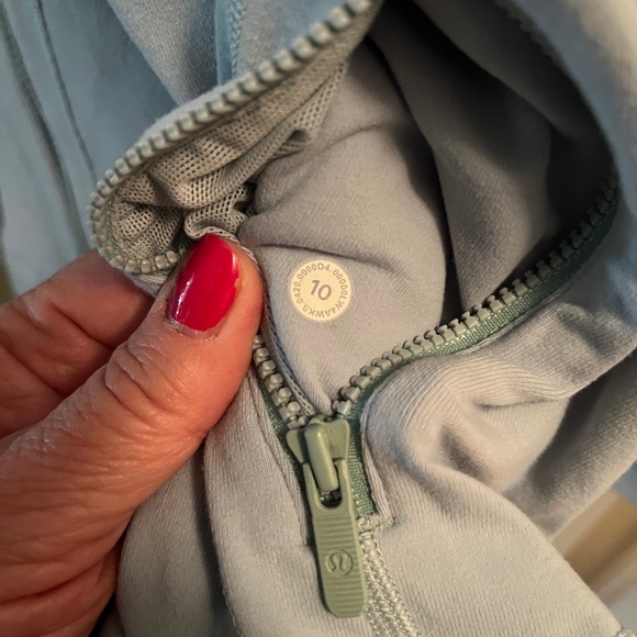 RARE!!🍒LULULEMON DEFINE Jacket sz 10 HAZY JADE Blue-Green *LUON ~ YUMMY COLOR! - Picture 4 of 9